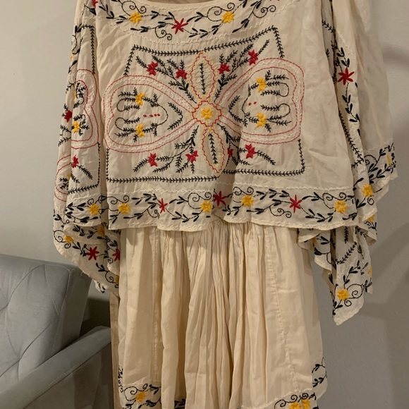 Embroidered Free People Cream Dress - Picture 6 of 9